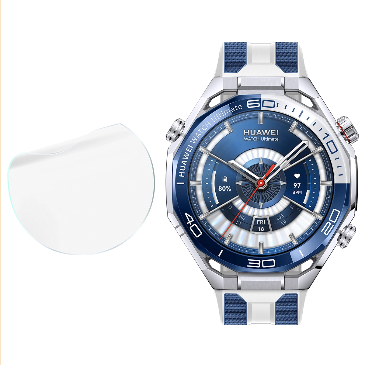Bizon Watch Film Hydrogel Duo w zestawieniu z Huawei Watch Ultimate 2